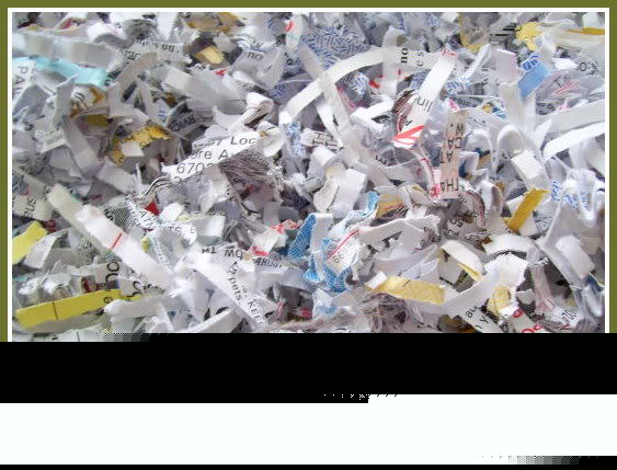 Shredded paper 2 oz. recyle for a greener earth