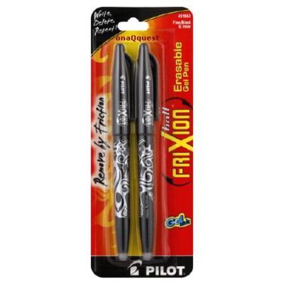 Pilot frixion erasable gel pen twin-pak fine black .7MM