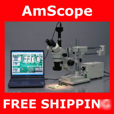 8M camera + 3.5-90X stereo boom zoom microscope