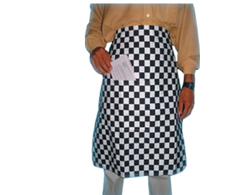 Chef/chefs kitchen bar waist apron chess black & white 