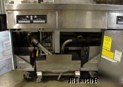 Frymaster 3 well elec. fryers with filtration, 80 lb .