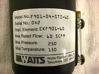 New watts coalescing pneumatic oil seperator & water