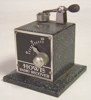 Antique crystal radio receiver-howe auto products-diode
