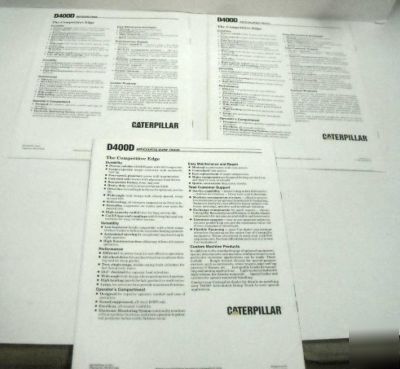 Caterpillar 1989 - 1993 d 400 d dump truck brochure lot