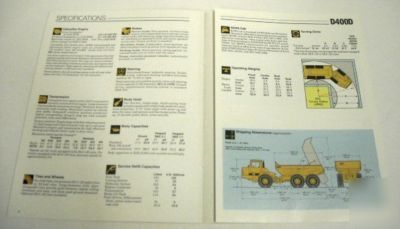 Caterpillar 1989 - 1993 d 400 d dump truck brochure lot