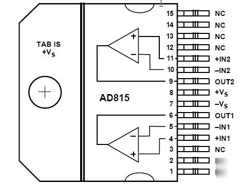 Analog devices AD815XY high output current diff driver