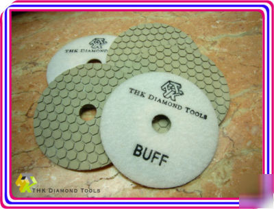 5 pcs diamond marble dry white buff polishing pad wheel