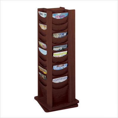 48-pocket solid wood rotating display mahogany