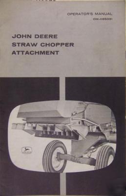 John deere 55,65,95,105,106 combine straw chopper book