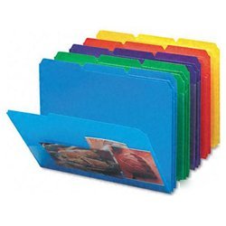 New poly file folders with slash pocket, letter, 1/3...