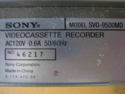 Sony svo-9500MD vcr medical endoscopy