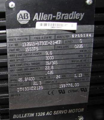 Allen bradley 1326AB-B730E-21-K7 servo motor *rebuilt*