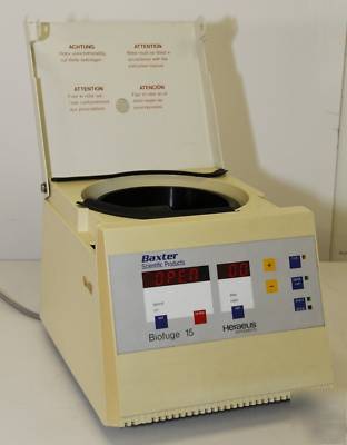 Biofuge 15 heraesus baxter table top centrifuge