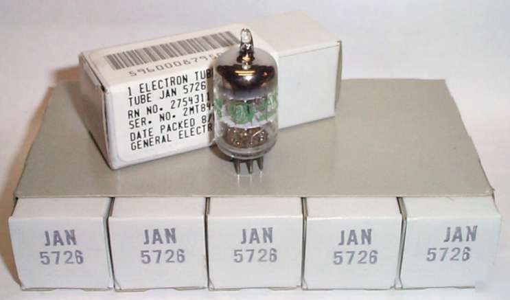 New sleeve of 5 in box jan 5726 / 6AL5 ham radio tubes