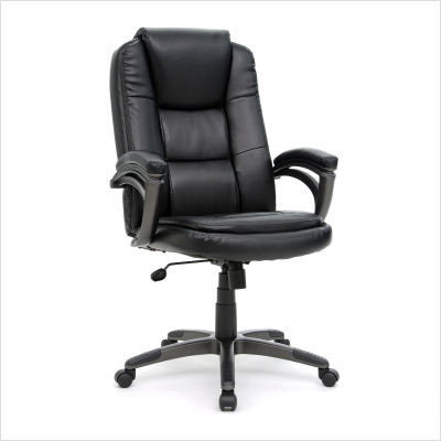 Sauder gruga seat premium executive leather chair black