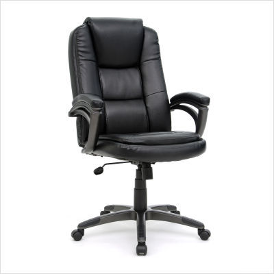 Sauder gruga seat premium executive leather chair black