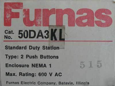 New furnas 50DA3KL std duty control station 2PUSHBUTTON