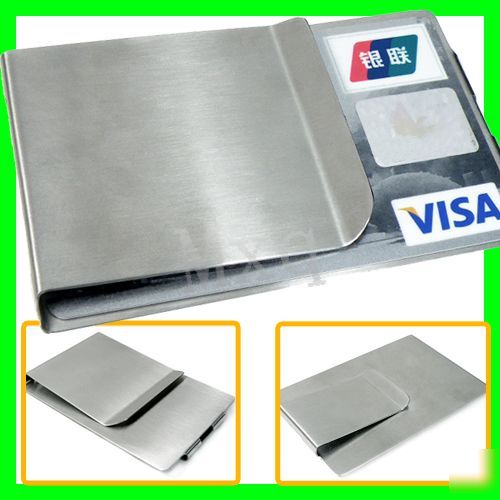 Stainless steel money &business credit card clip holder