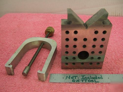  v-block w/ clamp machinist toolmaker mint precise grnd