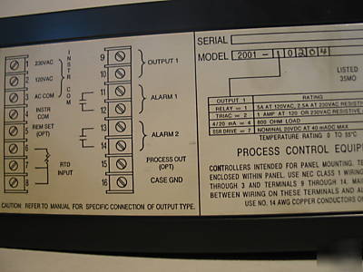 Chromalox 2001-10204 process controller, rtd, relay out