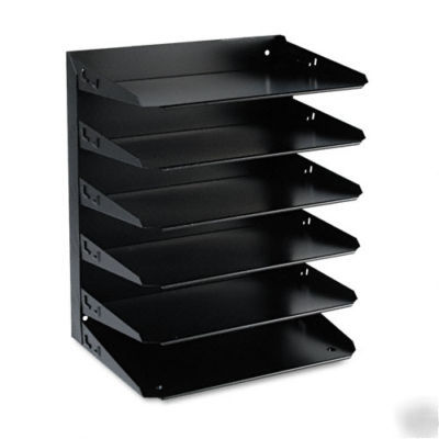 Mmf 2646HBK 6 tier steel horizontal organizer, black