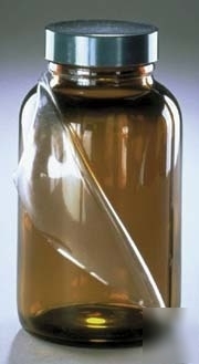 Qorpak safety-coated bottles, qorpak 7528TW amber wide