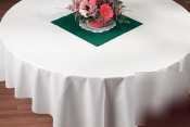 White linen-like tablecover - 72IN x 72IN