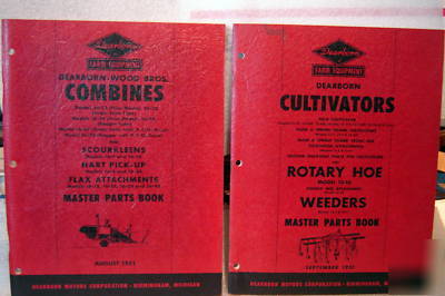 12 dearborn farm equipment master parts manuals 1950's