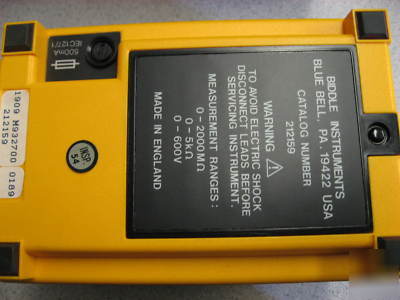 Biddle megger insulation tester 212159 excellent shape