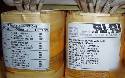 Modicon 800-0012 transformer 6.4 kva / norlake st-3510 