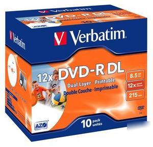 New verbatim dvd-r 12X dl printable 10 pack jewel case