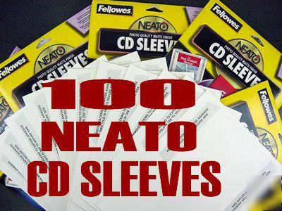100 neato fellowes cd sleeve dvd label jewel case #5132