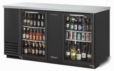 Turbo air back bar cooler tbb-3SG 2 section glass door