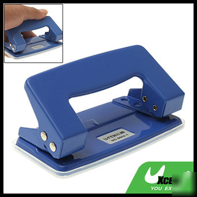 Two hole blue stationery office metal punch stapler