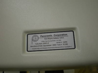 2003 panoramic corporation pc-1000 dental x-ray