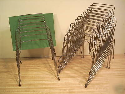 8 slot, chrome wire step collator/ file/ organizer/rack