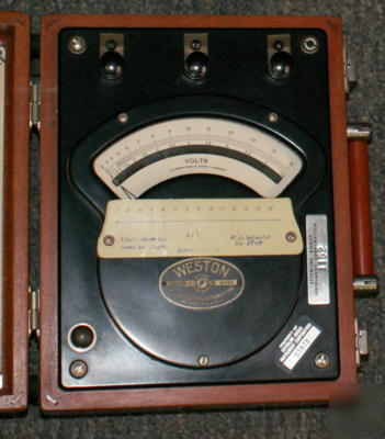 Weston 341 ac & dc wattmeter vintage antique wood box 