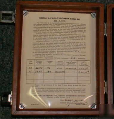 Weston 341 ac & dc wattmeter vintage antique wood box 