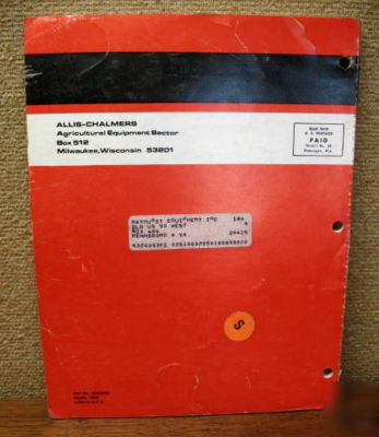 Allis-chalmers 78 & 79 series air champ planting unit