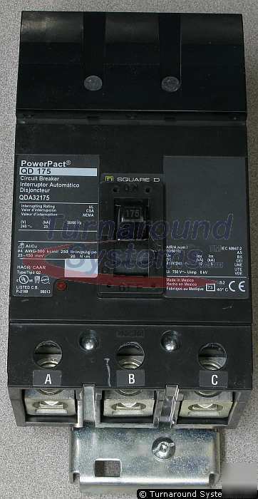 New square d QDA32175 circuit breakers, 175 a, i-line, 