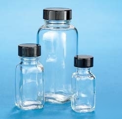 Vwr french square bottles, clear, wide mouth