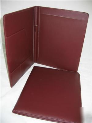 New * * lot of 2 leather padfolio portfolio notepad brg