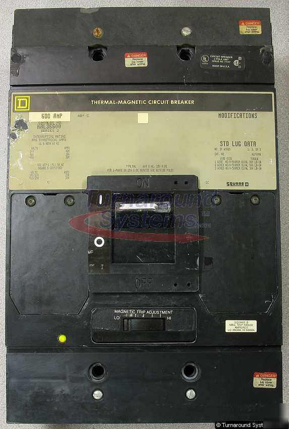 Square d MAL36600 circuit breaker, 600 amp, 600 v, 3 p
