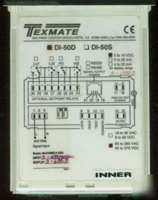 Texmate di-50D panel meter 0-600V or 0-5A scale
