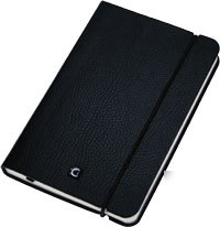 Cartesio pocket lined black leather notebook/journal