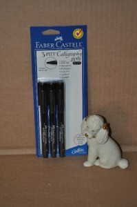 Faber-castell-three black calligraphy pens
