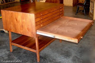 Graphic art blueprint architect map atlas cabinet stand