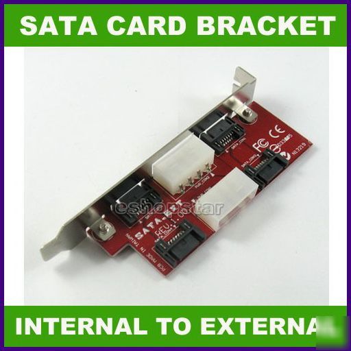 Internal sata to external sata pci slot cable bracket
