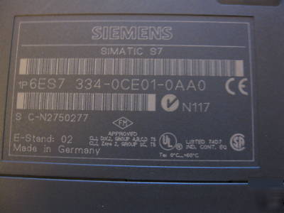 Siemens simatic S7/300 CPU315 with many ios, used