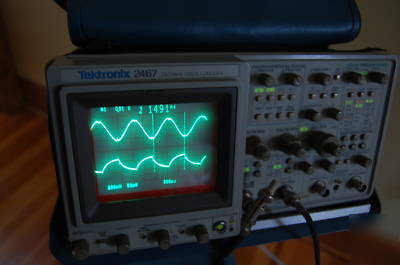 Tektronix 2467 350MHZ oscilloscope with cart and probes